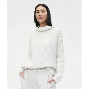 Naadam Womens Wool Cashmere Oversized Ribbed Turtleneck Sweater Sz Medium